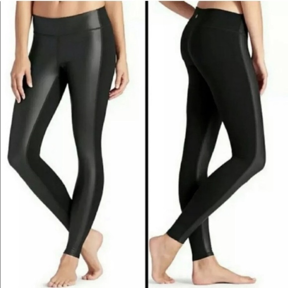 ATHLETA Gleam Faux Leather Panel Leggings - Picture 2 of 7